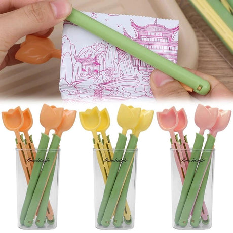 Magnetic Tulip Fridge Food Storage Clips | Reusable Folding Sealer for Snacks and Food Bags Small Kitchen Appliances Kitchen Organizers