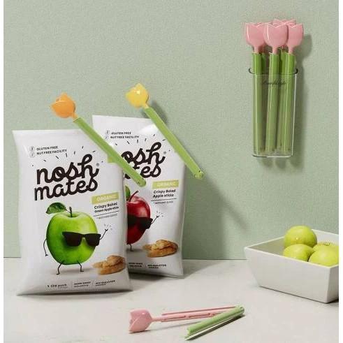 Magnetic Tulip Fridge Food Storage Clips | Reusable Folding Sealer for Snacks and Food Bags Small Kitchen Appliances Kitchen Organizers