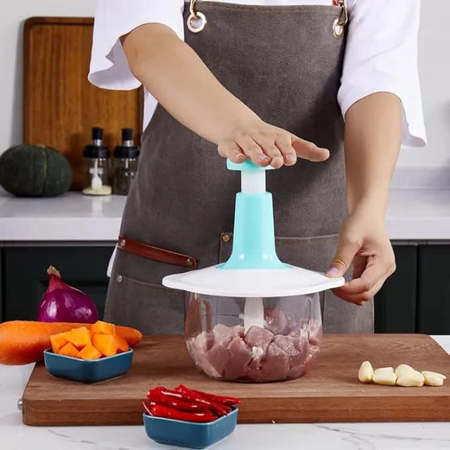 Manual Food Chopper | Hand Powered Vegetable & Fruit Cutter