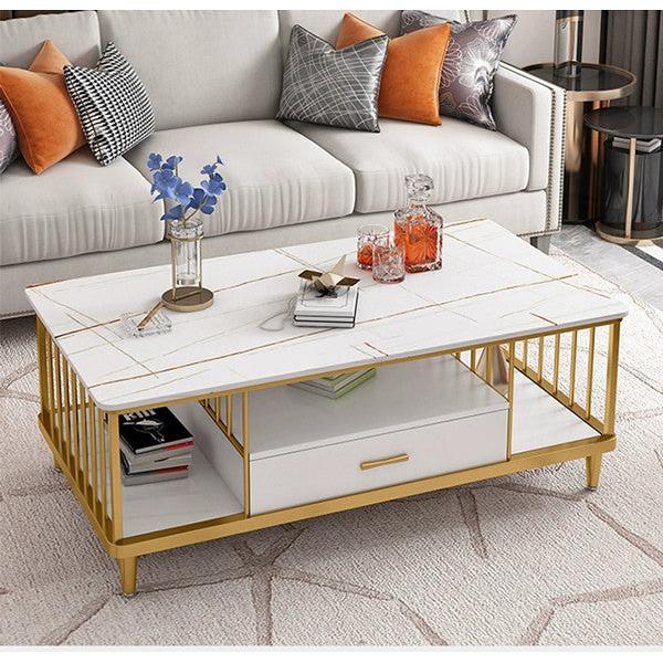 Marble Effect Wooden TV Stand | Modern White TV Cabinet 140cm x 30cm