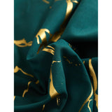 Marble Printed 3 Piece Luxury Microfiber Down Comforter Quilt cover set | Zipper Closure Duvet Cover & 2 Pillowcases | Premium Cotton | Gold Marble Texture | Black and Green