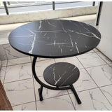 Marble Textured Side Stool | Lightweight & Elegant Design | Available in White/Gold, White/Black, All Black