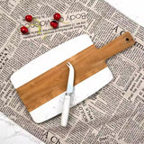 Marble and Acacia Wood Chopping Board 35×17×2cm Durable and Heat Resistant