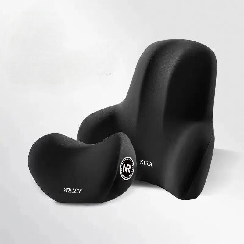 Memory Foam Lumbar and Head Support Car Seat Supporter Set of 2