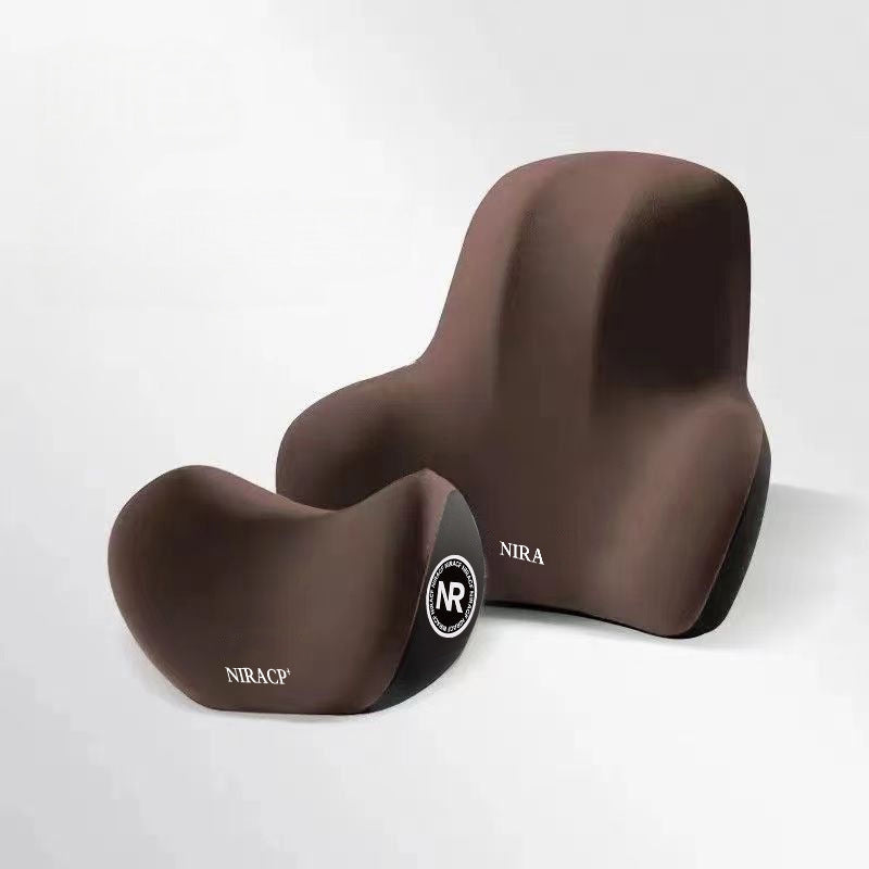 Memory Foam Lumbar and Head Support Car Seat Supporter Set of 2
