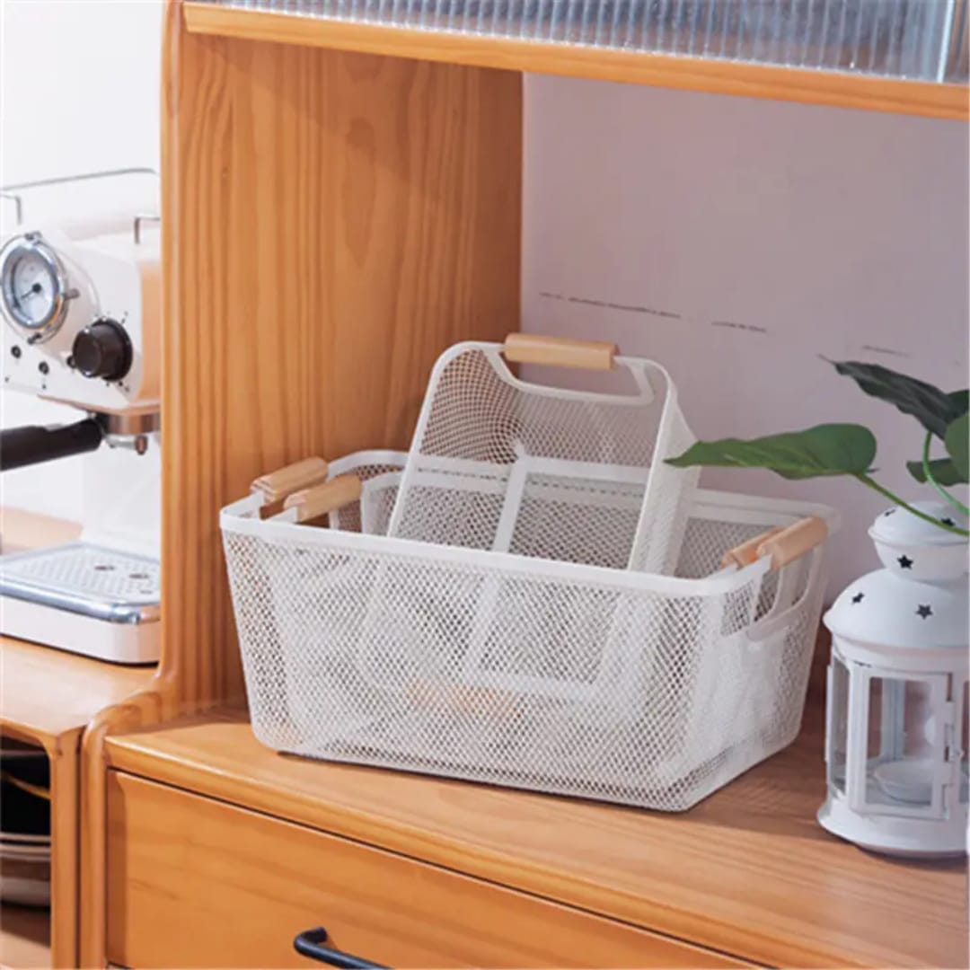 Metal Mesh Basket – Spacious Wire Storage for Shelves and Bathroom Organization
