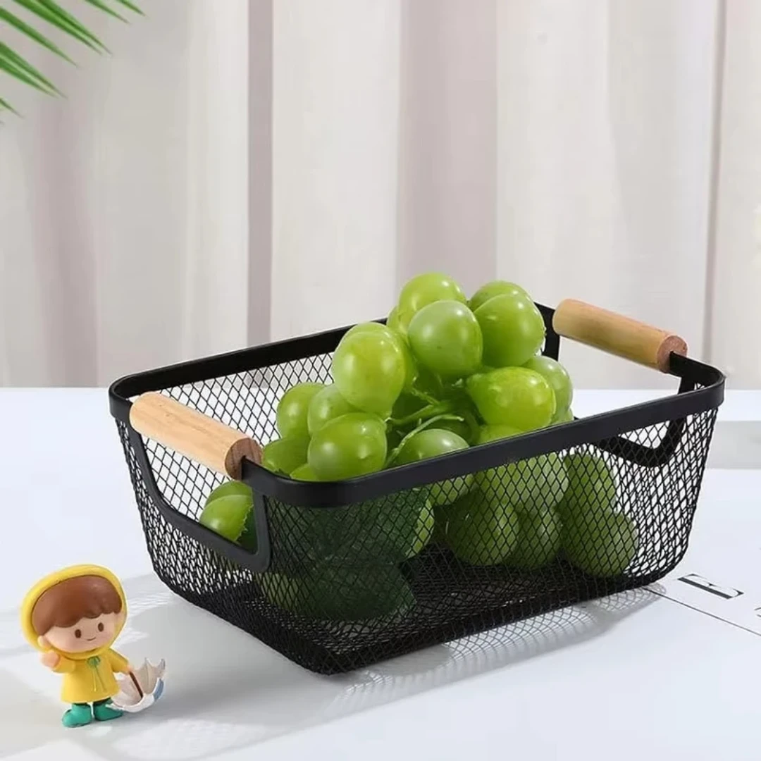 Metal Mesh Basket – Spacious Wire Storage for Shelves and Bathroom Organization Storage Organization Household Storage Containers