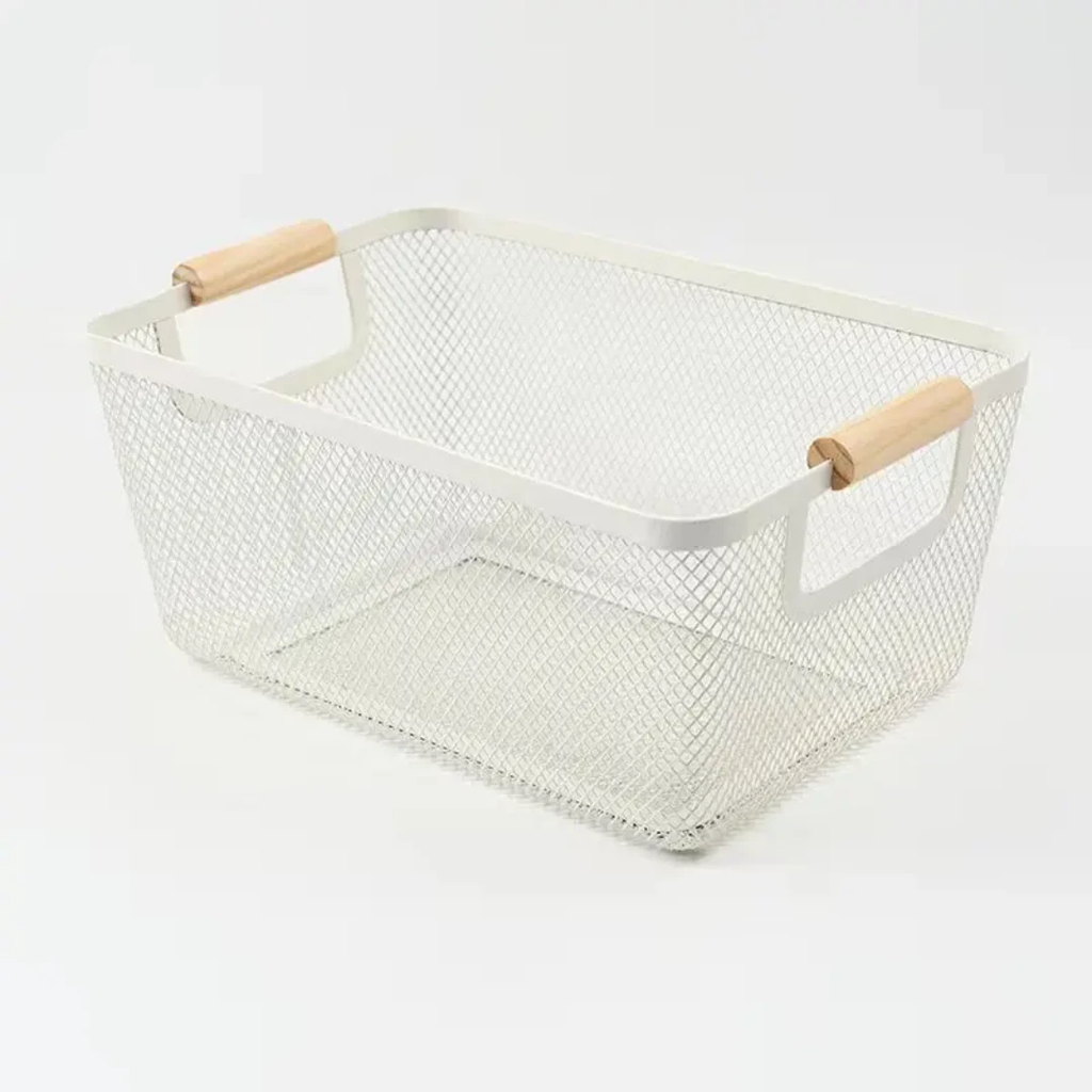 Metal Mesh Basket – Spacious Wire Storage for Shelves and Bathroom Organization Storage Organization Household Storage Containers