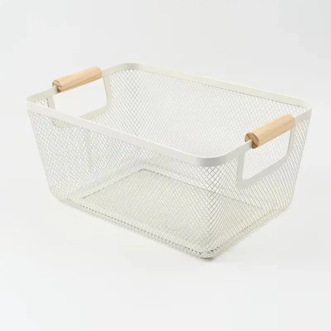 Metal Mesh Basket – Spacious Wire Storage for Shelves and Bathroom Organization Storage Organization Household Storage Containers