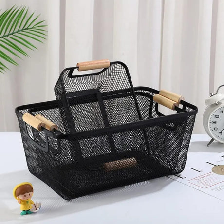 Metal Mesh Basket – Spacious Wire Storage for Shelves and Bathroom Organization