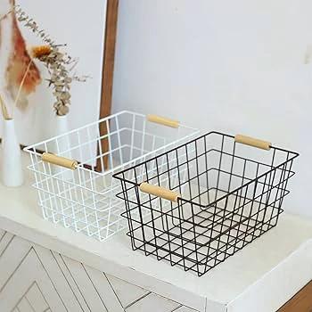 Metal Wire Storage Basket with Handle Size 24 cm X 13 cm X 17 cm Storage and organization Storage Hooks & Racks