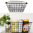 Metal Wire Storage Basket with Handle Wrought Iron Art Organizer for Fruits, Snacks & Sundries Versatile Storage for Kitchen, Bathroom.