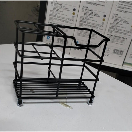 Metallic Multipurpose Organizer for Toothbrush and Toothpaste – Black