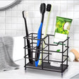 Metallic Multipurpose Organizer for Toothbrush and Toothpaste – Black