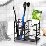 Metallic Multipurpose Organizer for Toothbrush and Toothpaste – Black