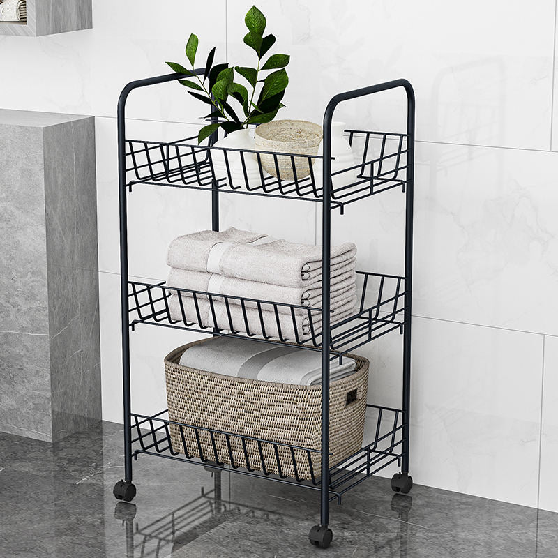 Metallic Organizer Stand with Wheels | 40cm x 26cm x 70cm
