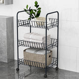 Metallic Organizer Stand with Wheels | 40cm x 26cm x 70cm