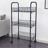 Metallic Organizer Stand with Wheels | 40cm x 26cm x 70cm