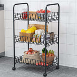 Metallic Organizer Stand with Wheels | 40cm x 26cm x 70cm