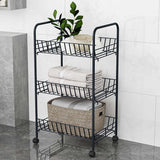 Metallic Organizer Stand with Wheels | 40cm x 26cm x 70cm