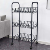 Metallic Organizer Stand with Wheels | 40cm x 26cm x 70cm