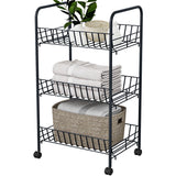 Metallic Organizer Stand with Wheels | 40cm x 26cm x 70cm