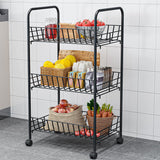 Metallic Organizer Stand with Wheels | 40cm x 26cm x 70cm