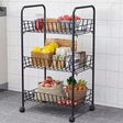 Metallic Organizer Stand with Wheels | 40cm x 26cm x 70cm
