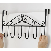 Metallic Over the Door Hanger with Multiple Hooks for Space Saving Organization Storage & Organization