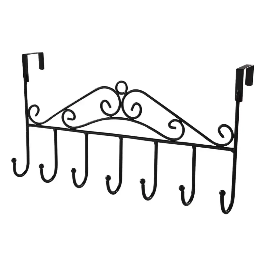 Metallic Over the Door Hanger with Multiple Hooks for Space Saving Organization Storage & Organization