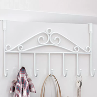 Metallic Over the Door Hanger with Multiple Hooks for Space Saving Organization Storage & Organization