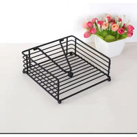 Metallic Serviette Holder with Weighted Arm – Black & Gold Napkin Dispenser Serviette holders Napkin Holders