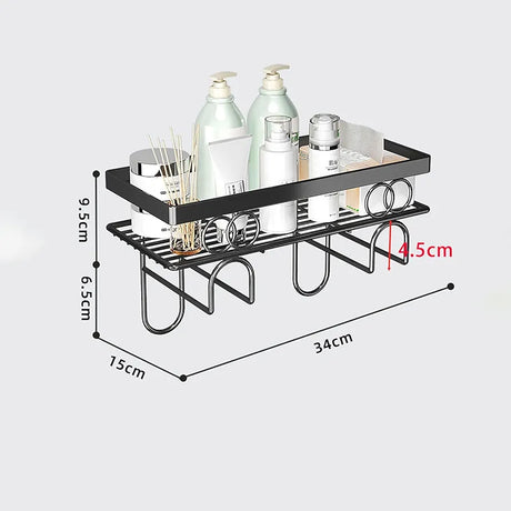 Metallic Space Saving Versatile Toilet/Bathroom Storage Rack Organizer | Black, Gold, Pink, White – 34cm x 15cm x 16cm