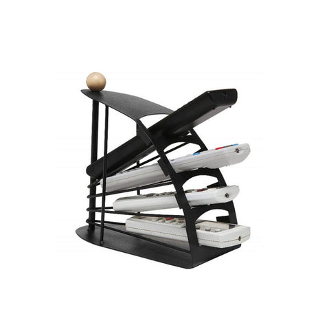 Metallic TV Remote Control Organizer | Non Foldable Storage Rack for Remotes, Mobile Phones & More | 21 x 21 x 11 cm