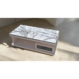 Modern Coffee Table with Marble Top and Storage Drawer