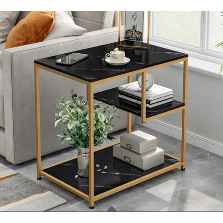 Modern Living Room Side Table Black & White Sofa End Table