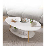 Modern Luxury Double Coffee Table Creative Living Room Tea Table, Available in White & Yellow (90x50x42cm)