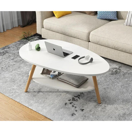 Modern Luxury Double Coffee Table Creative Living Room Tea Table, Available in White & Yellow (90x50x42cm)
