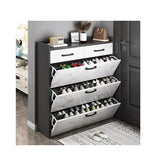 Modern Marble Effect Bucket Flip Shoe Cabinet | Space-Saving High Capacity Shoe Rack | Multi-Layer Minimalist Hallway Organizer | Stylish Porch Furniture