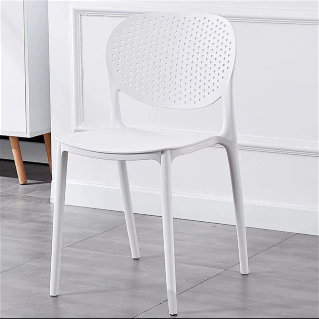 Modern Perforated Plastic Chair Lightweight & Stackable