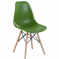 Modern Plastic Dining Chair – Curved Seat with Wooden Legs and Eiffel-Style Support Dining Chairs Furniture Sets
