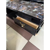 Modern Rectangular Coffee Table – 120cm with Drawers & Marble Effect Top (Black, Blue, Beige) Coffee Tables
