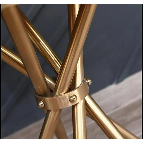 Modern Round Marble Top Coffee Table with Gold Metal Legs Elegant Accent Table for Living Room or Office