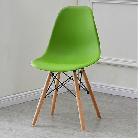Modern Soft Seat Cushion PP Dining Chair With Wooden Legs Leisure Chair