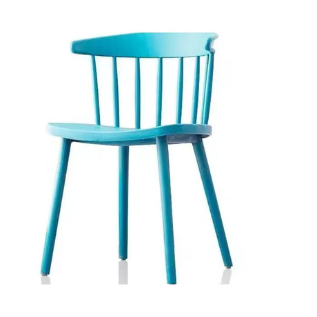 Modern Spindle Back Dining Chair Turquoise Contemporary Plastic Accent Chair