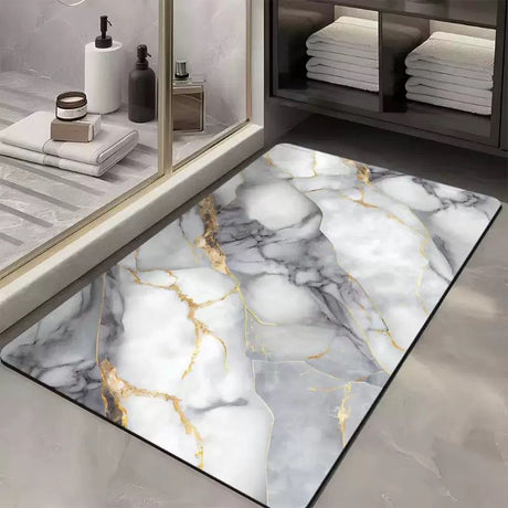 Modern Super Absorbent Anti-Slip Diatom Mud Bathmat – 50x80cm | Fast-Dry Rubber-Backed Bathroom Mat