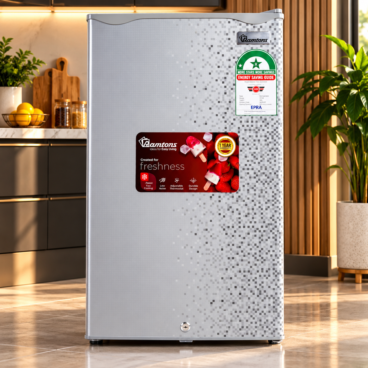 90L Direct Cool Fridge   – Silver