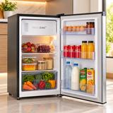 90L Inox Single Door Fridge – Silver