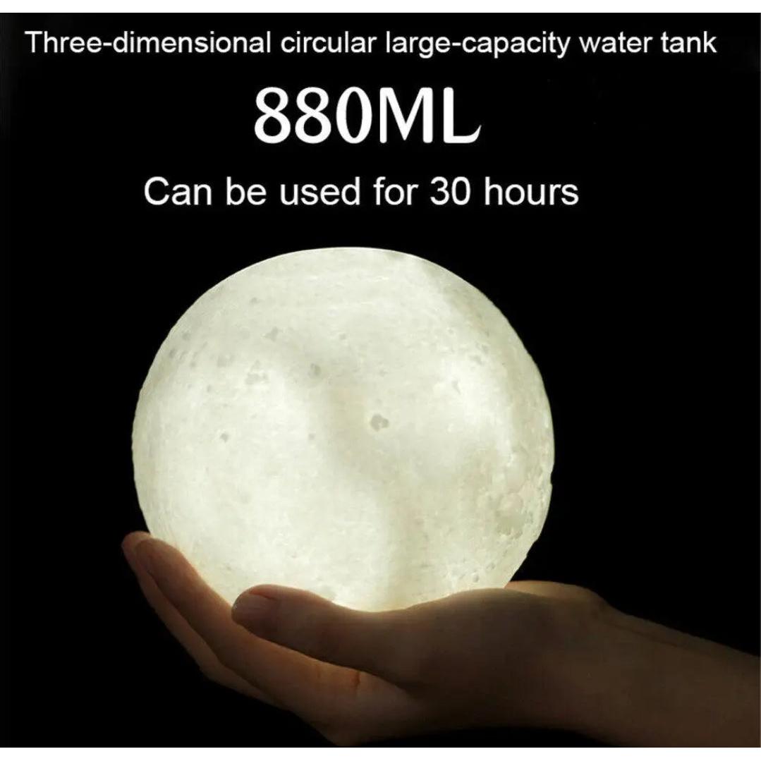 Moon Lamp Night Light with Mini USB Air Humidifier Aroma Diffuser 880ml Capacity, Colorful Lights, Aromatherapy & Humidification