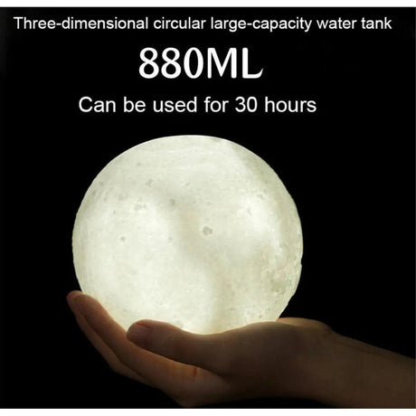 Moon Lamp Night Light with Mini USB Air Humidifier Aroma Diffuser 880ml Capacity, Colorful Lights, Aromatherapy & Humidification
